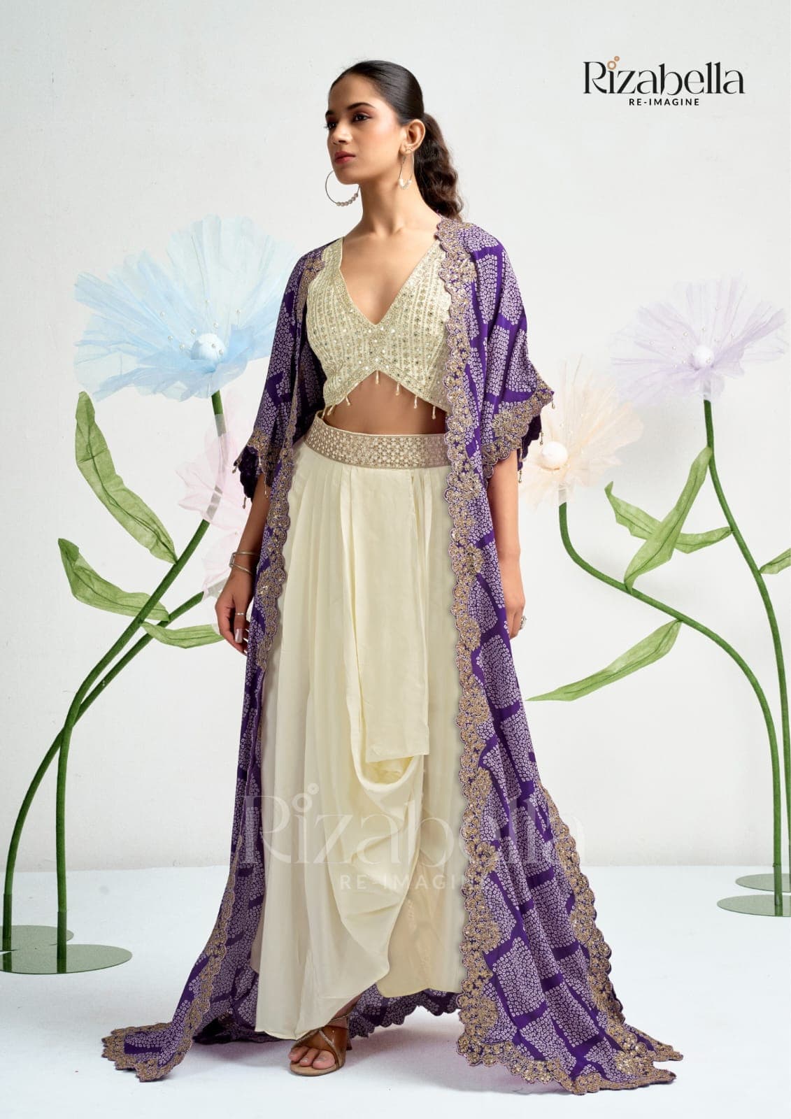 Afreen ivory purple thumbnail 4