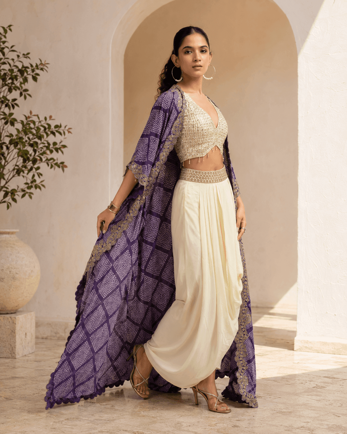 Afreen ivory purple view 1