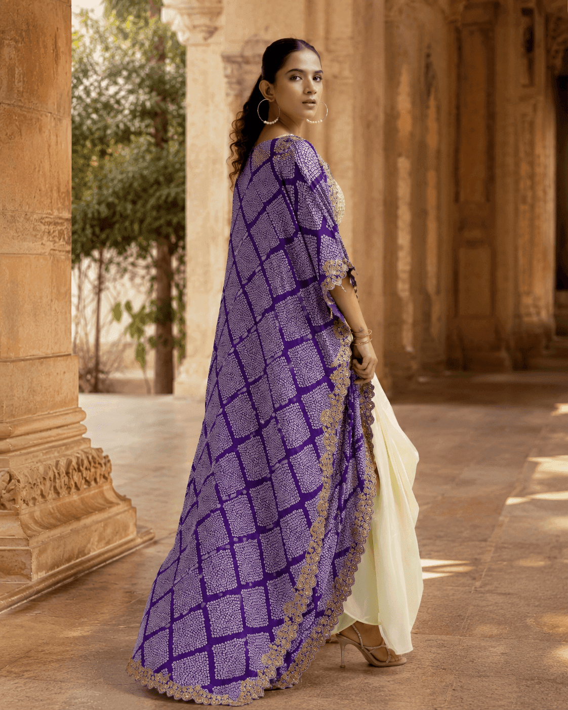Afreen ivory purple view 2