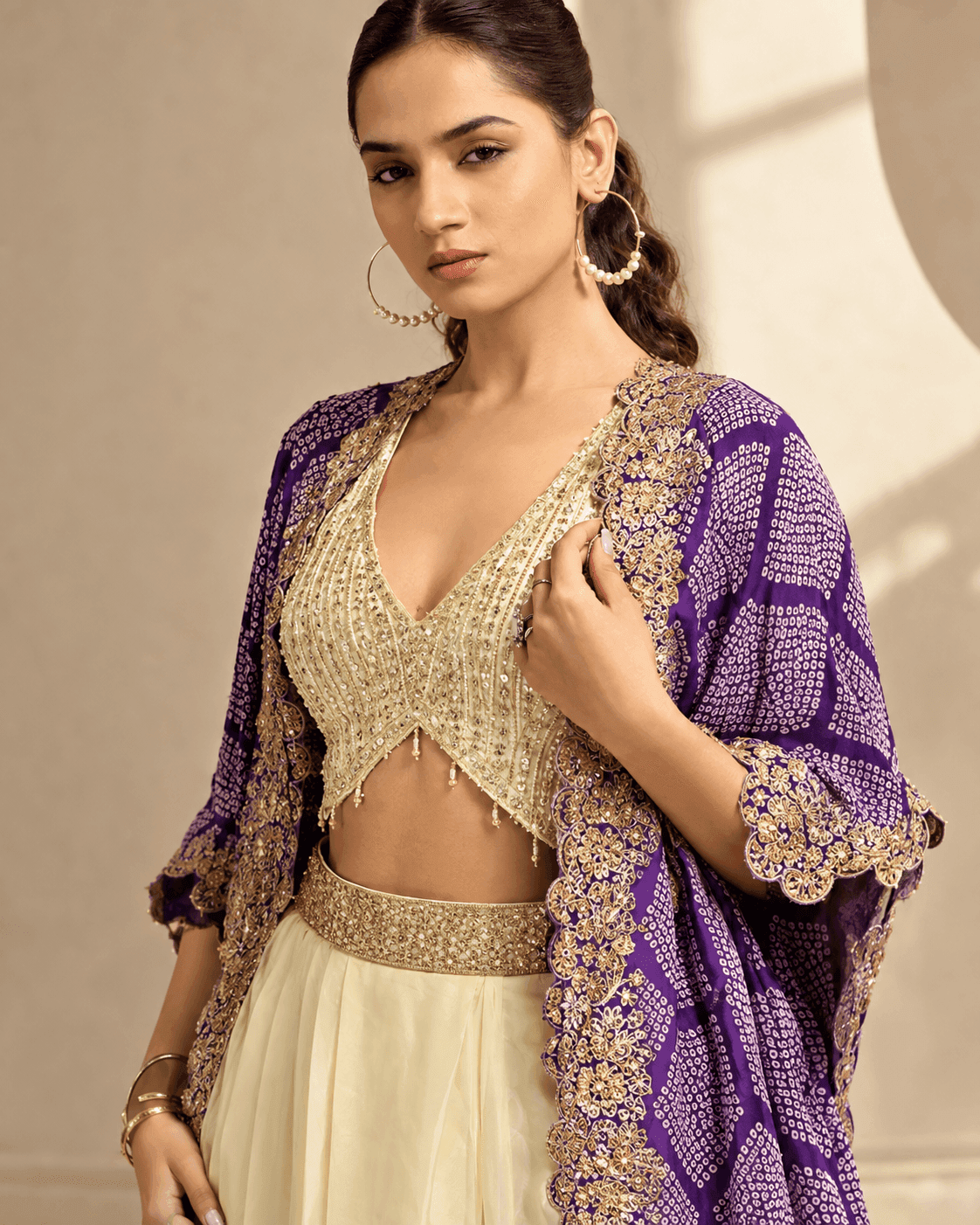 Afreen ivory purple view 4